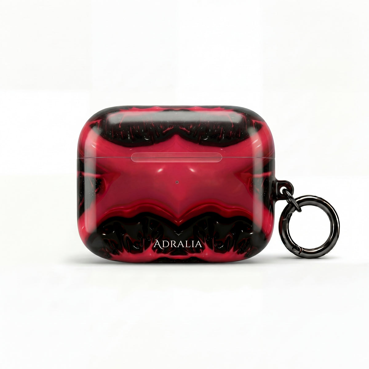 Red Black Marble AirPod Case — Bold Abstract Protective Case