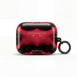 Red Black Marble AirPod Case — Bold Abstract Protective Case