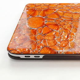 Orange Abstract Mosaic MacBook Case — Vibrant Geometric Protective Sleeve