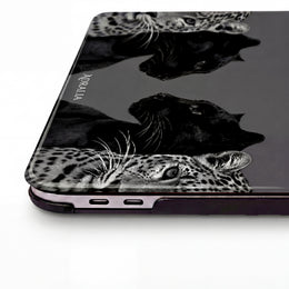 MacBook Case — Black Panther & Leopard Mirror Design, Protective Hard Shell
