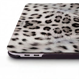Snow Leopard Fur MacBook Case — Luxe Animal Print Laptop Cover