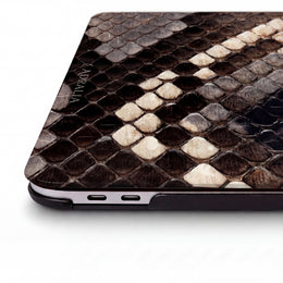 Snake Skin Pattern MacBook Case — Brown & Black Faux Reptile Protective Sleeve