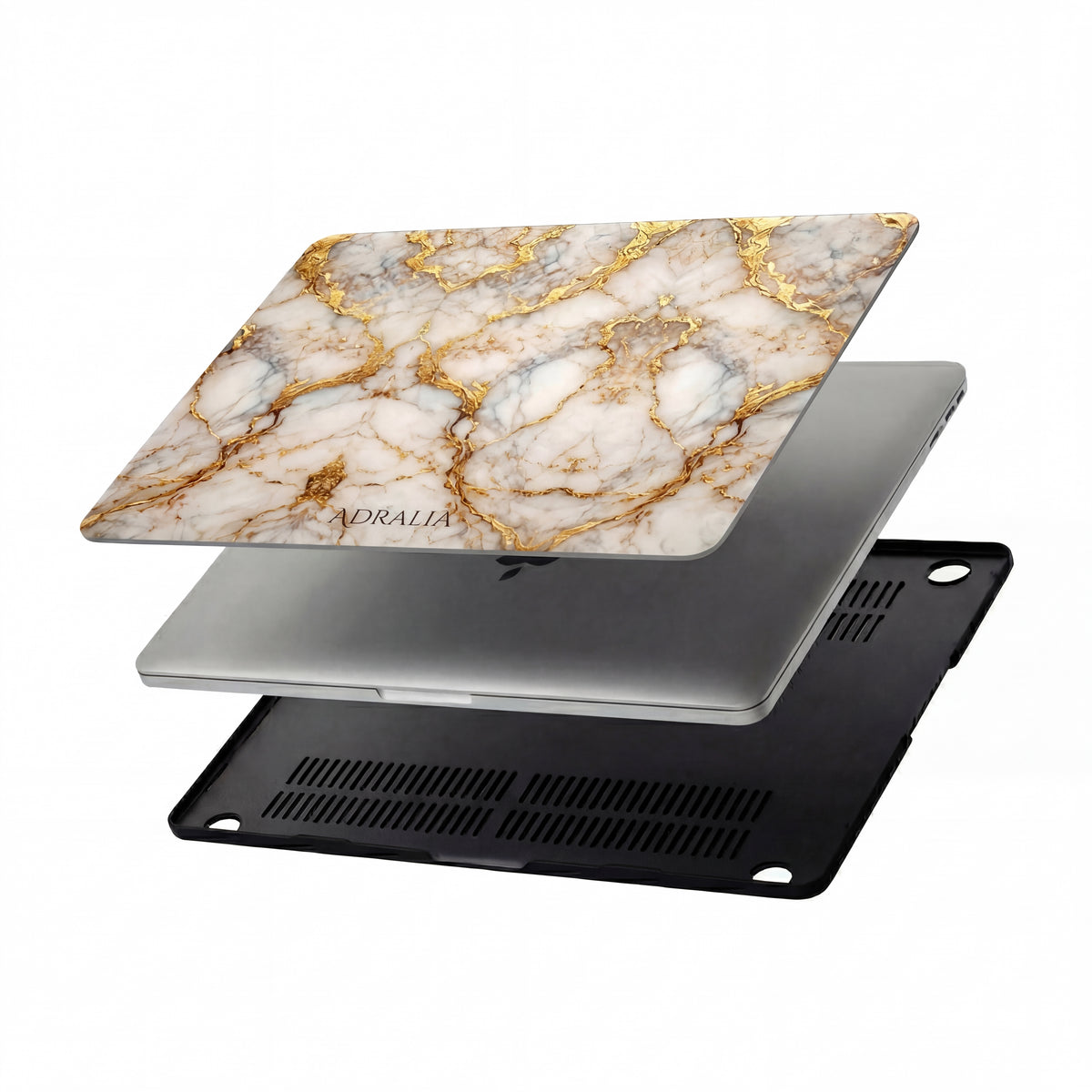 Gold Veined White Marble MacBook Case