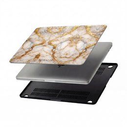 Gold Veined White Marble MacBook Case