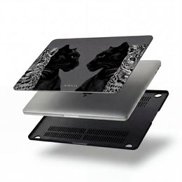 MacBook Case — Black Panther & Leopard Mirror Design, Protective Hard Shell
