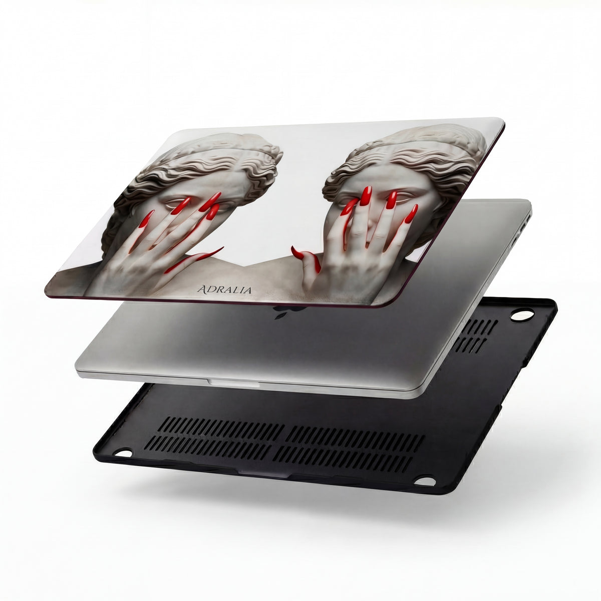 MacBook Case — Classical Statue with Red Stiletto Nails | Chic Art Laptop Sleeve