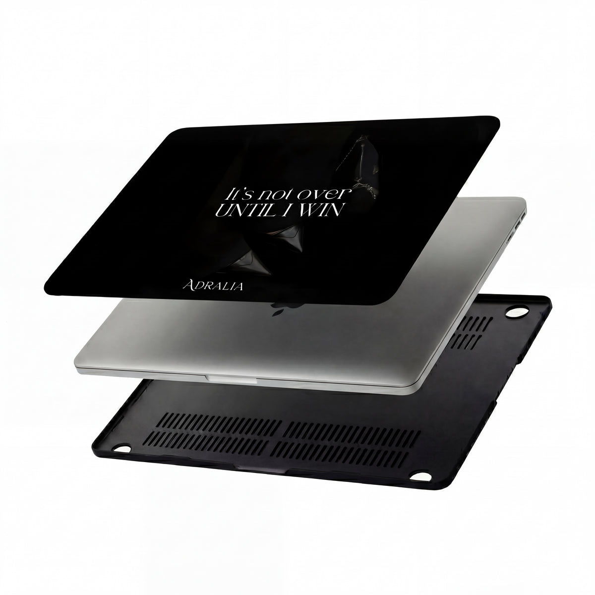 MacBook Case - "It's Not Over Until I Win" Motivational Dark Fashion Sleeve