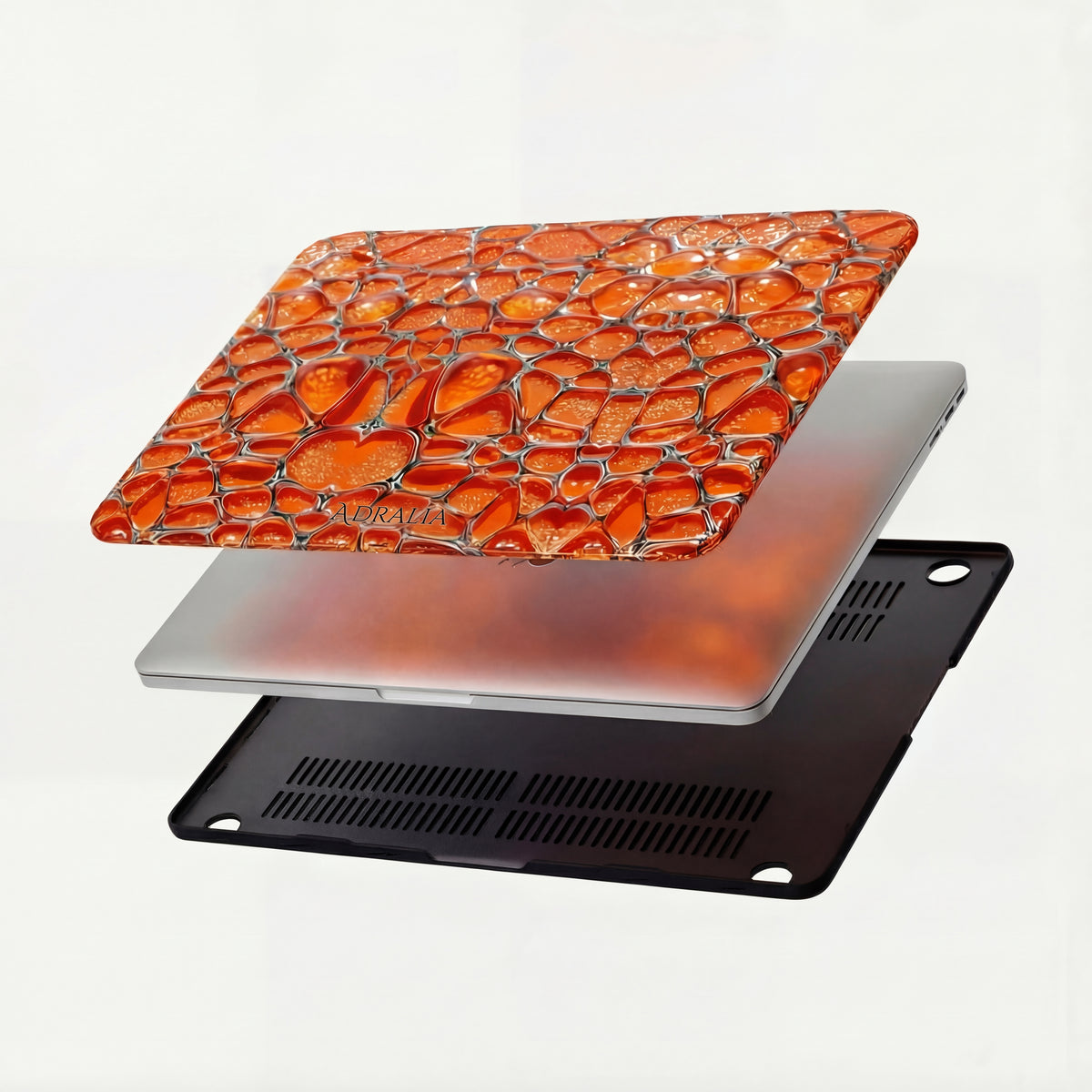 Orange Abstract Mosaic MacBook Case — Vibrant Geometric Protective Sleeve