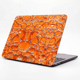 Orange Abstract Mosaic MacBook Case — Vibrant Geometric Protective Sleeve