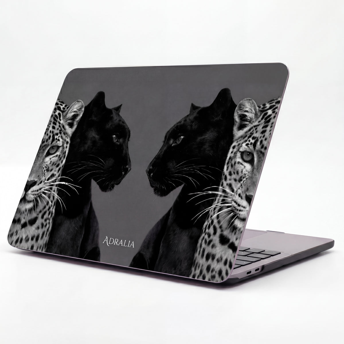MacBook Case — Black Panther & Leopard Mirror Design, Protective Hard Shell