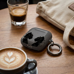 Black Cat Mirror AirPod Case — "Adralia" Protective Wireless Earbud Cover