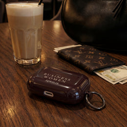 Business Women AirPods Case — Elegant Maroon Protective Cover