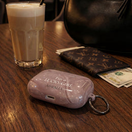 AirPod Case — "I'm a Lucky Girl" Marble Protective Case