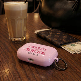 Progress Over Perfection AirPod Case — Pink Inspirational Protective Cover