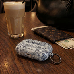 Vintage Toile AirPod Case — Classic Grey Pattern Protective Cover