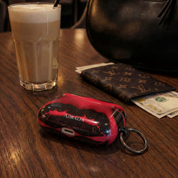 Red Black Marble AirPod Case — Bold Abstract Protective Case